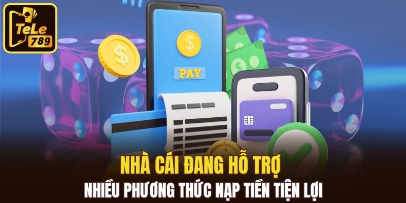 Nhà cái đang hỗ trợ nhiều phương thức nạp tiền tiện lợi